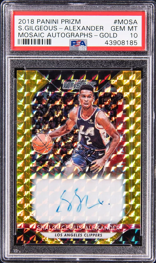 2018-19 Panini Prizm Shai Gilgeous-Alexander Mosaic Autographs Gold #MO-SA card image