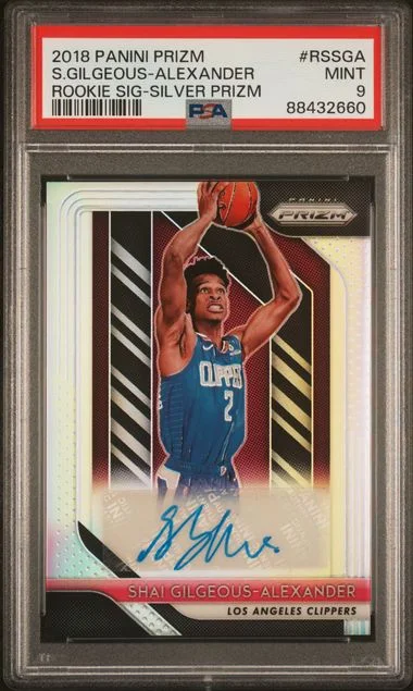 2018-19 Panini Prizm Shai Gilgeous-Alexander Signatures Silver Prizm #RSSGA card image