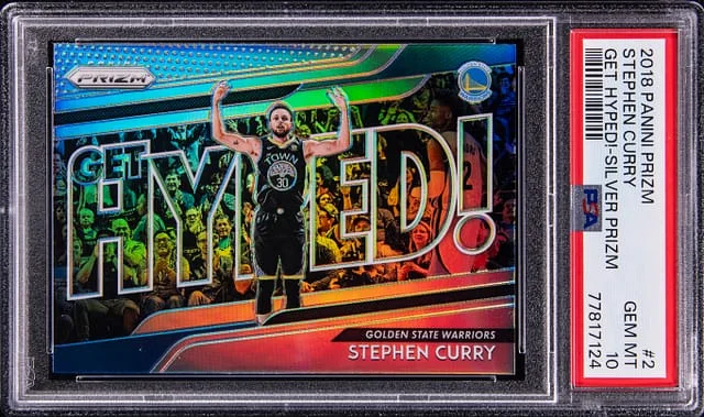 2018-19 Panini Prizm Stephen Curry Get Hyped! Silver #2 card image