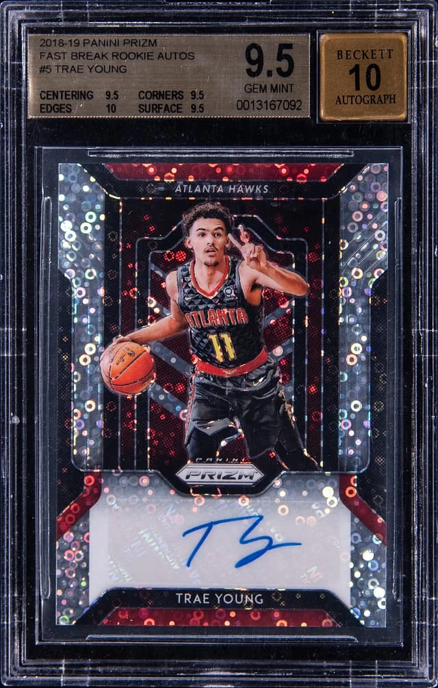 2018-19 Panini Prizm Trae Young Fast Break Autographs #FR-TYG card image
