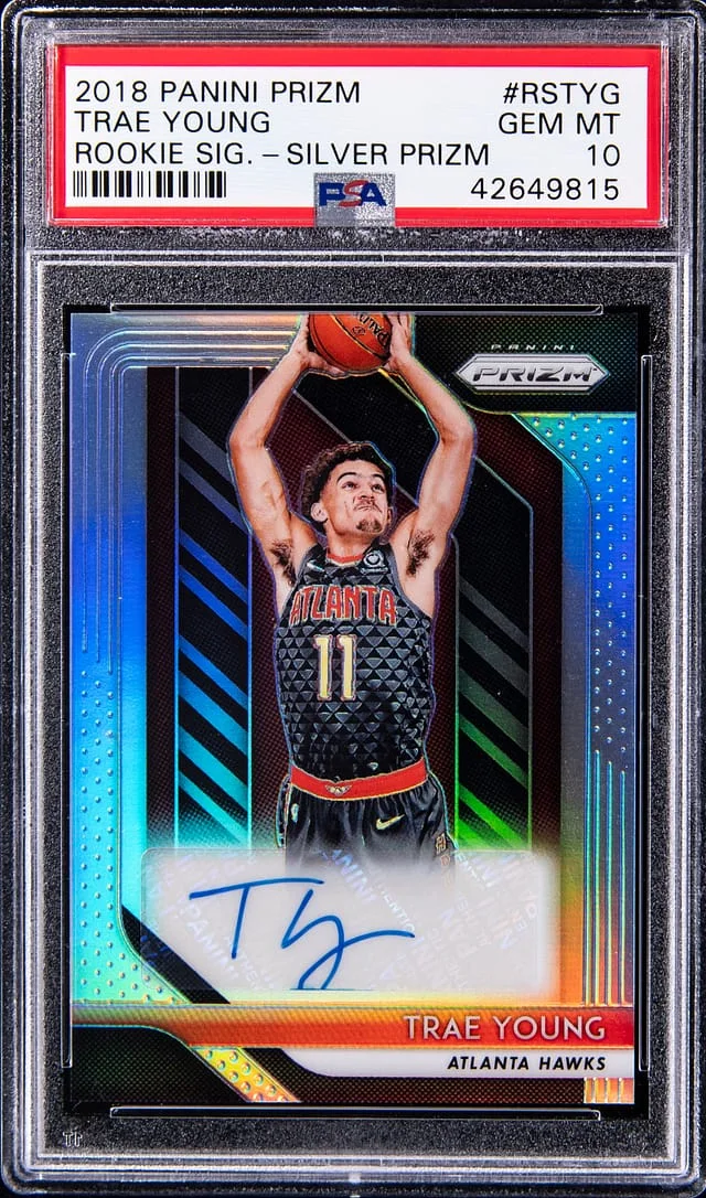 2018-19 Panini Prizm Trae Young Signatures #RS-TYG card image