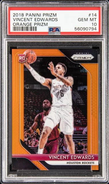 2018-19 Panini Prizm Vincent Edwards Orange Prizm #14 card image