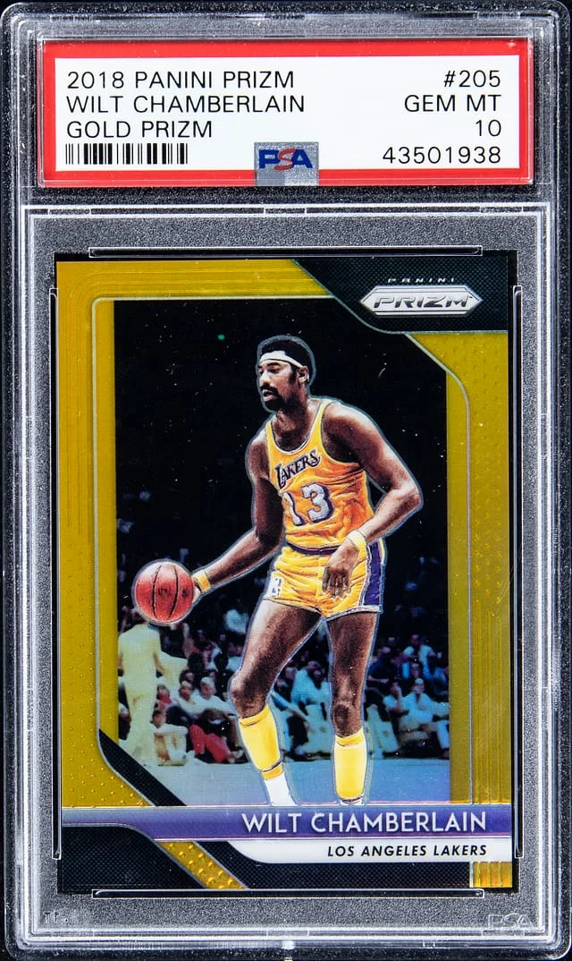 2018-19 Panini Prizm Wilt Chamberlain Gold Prizm #205 card image