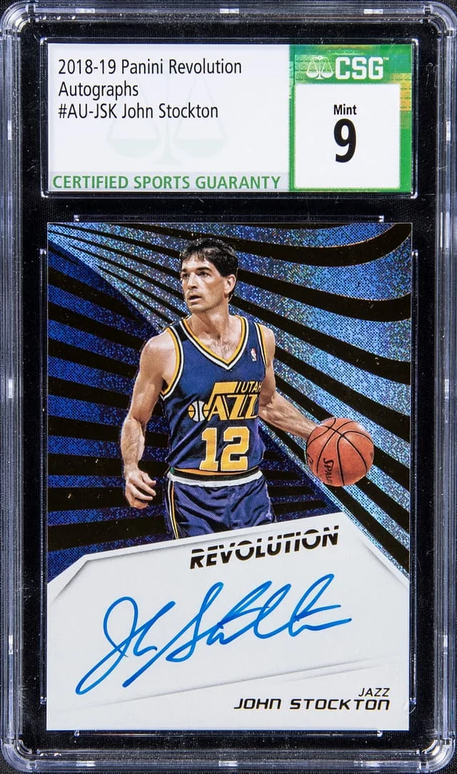 2018-19 Panini Revolution John Stockton Autograph #AU-JSK card image