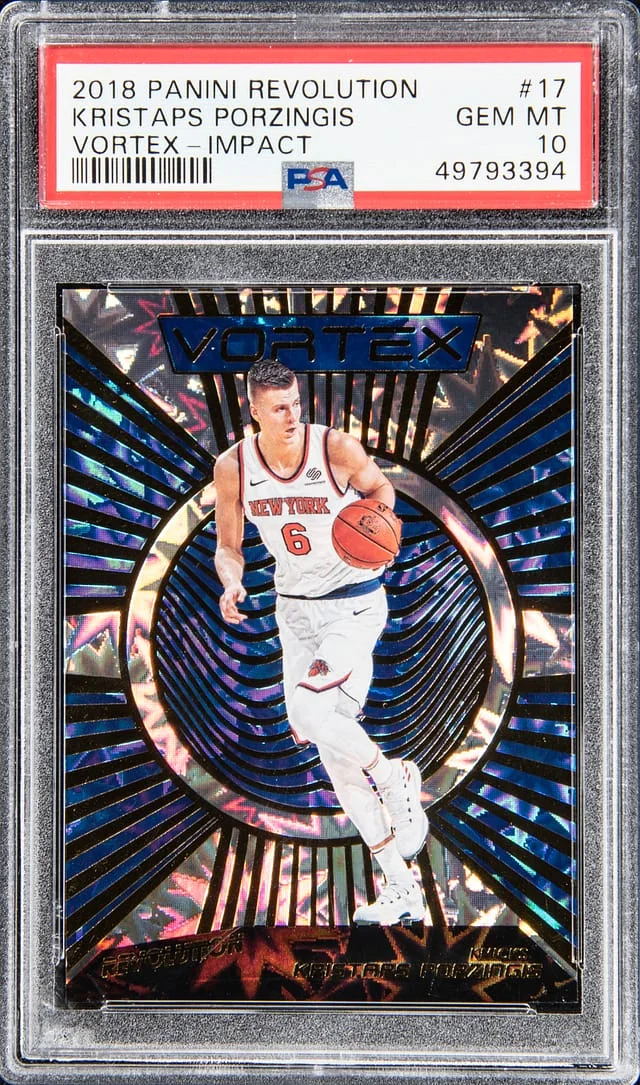 2018-19 Panini Revolution Kristaps Porzingis Vortex Impact #17 card image