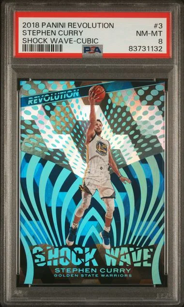 2018-19 Panini Revolution Stephen Curry Shock Wave Cubic #3 card image