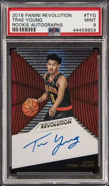 2018-19 Panini Revolution Trae Young Autograph #RA-TYG card image