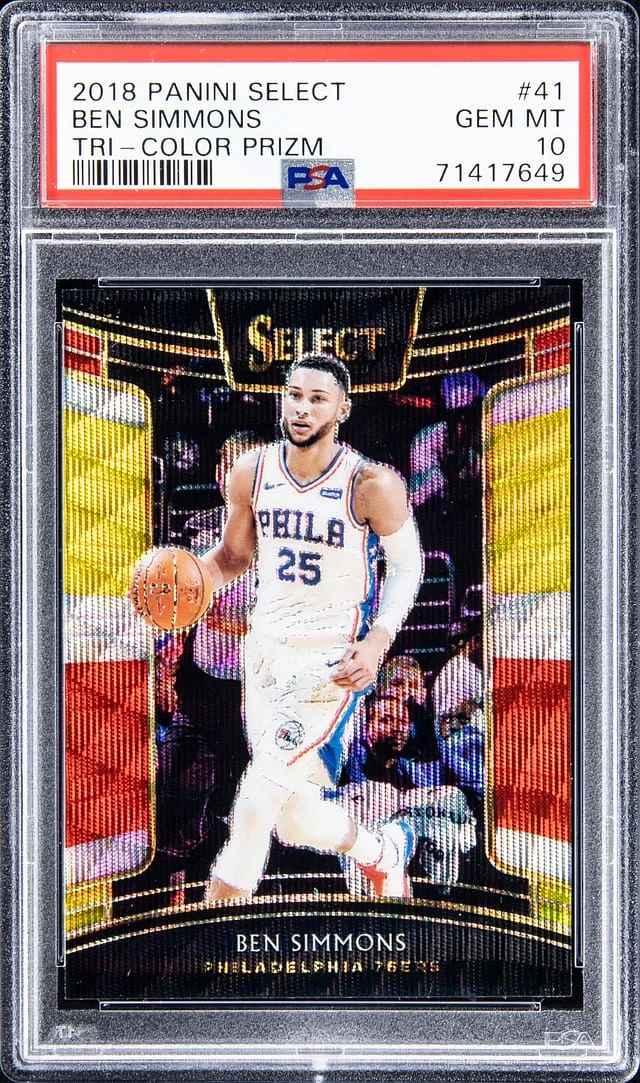 2018-19 Panini Select Ben Simmons Tri-Color Prizm #41 card image