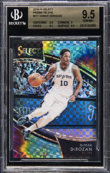 2018-19 Panini Select Demar Derozan Tie-Dye Prizm #217 card image