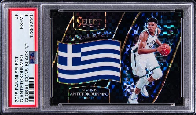 2018-19 Panini Select Giannis Antetokounmpo Global Icons Black #6 card image