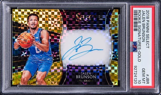 2018-19 Panini Select Jalen Brunson Signatures Gold Prizm #JBR card image
