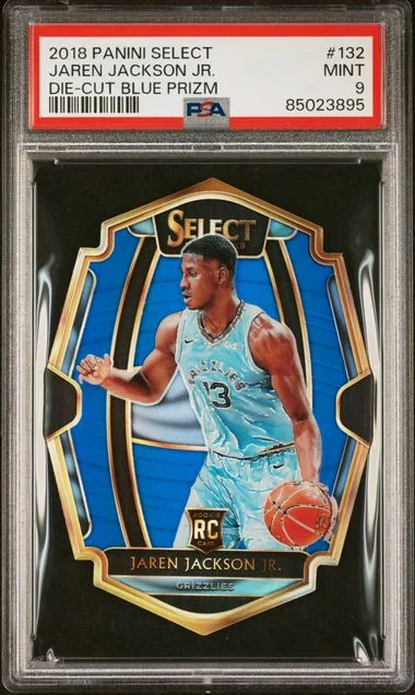 2018-19 Panini Select Jaren Jackson Jr. Die-Cut Blue Prizm #132 card image