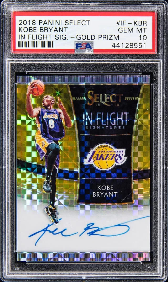 2018-19 Panini Select Kobe Bryant In Flight Signatures Tie-Dye Prizm #IF-KBR card image