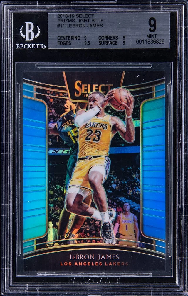 2018-19 Panini Select LeBron James Neon Orange Pulsar Prizm #11 card image