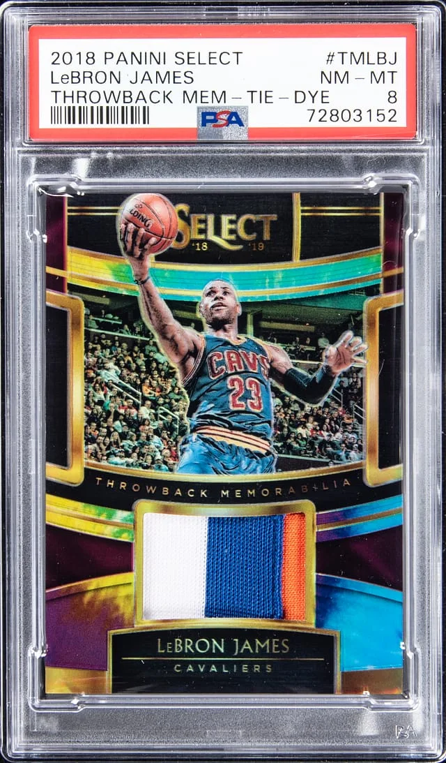 2018-19 Panini Select LeBron James Throwback Memorabilia Tie-Dye #TM-LBJ card image