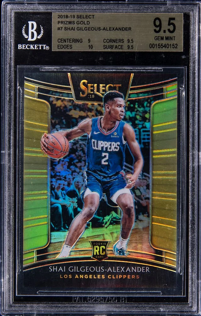2018-19 Panini Select Shai Gilgeous-Alexander Gold Prizm #7 card image