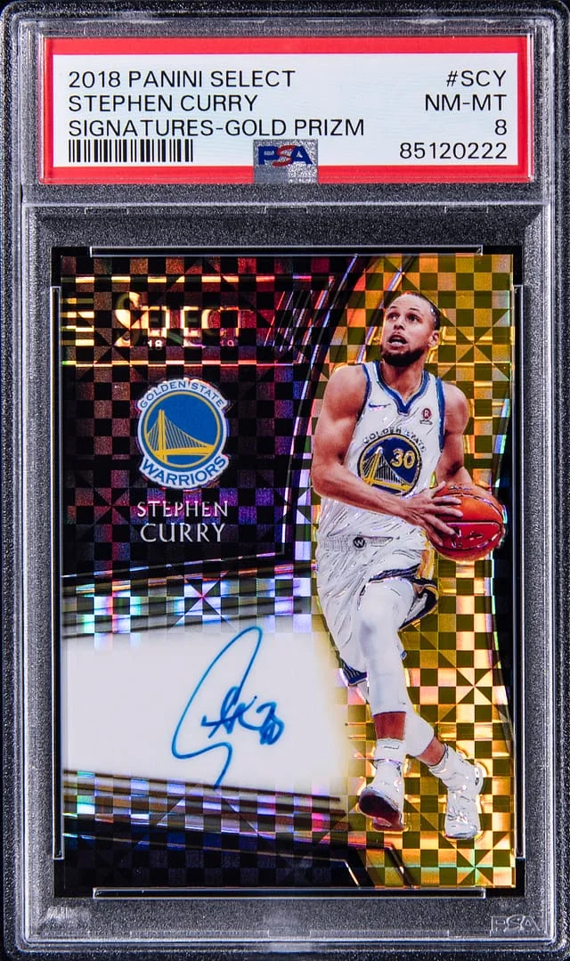 2018-19 Panini Select Stephen Curry Signatures Tie-Dye Prizm #SG-SCY card image