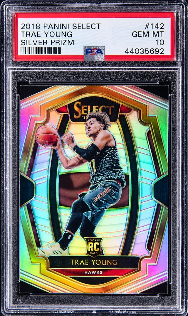2018-19 Panini Select Trae Young Silver Prizm #142 card image