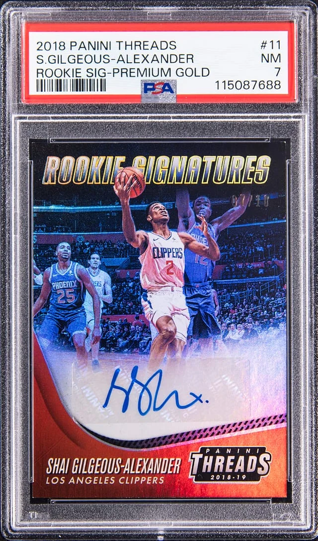 2018-19 Panini Shai Gilgeous-Alexander Threads Signature Premium Gold #11 card image