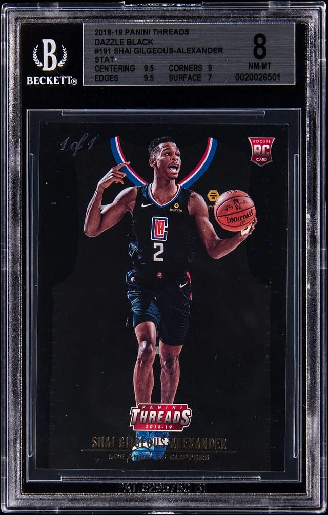 2018-19 Panini Shai Gilgeous-Alexander Threads Dazzle Black #191 card image