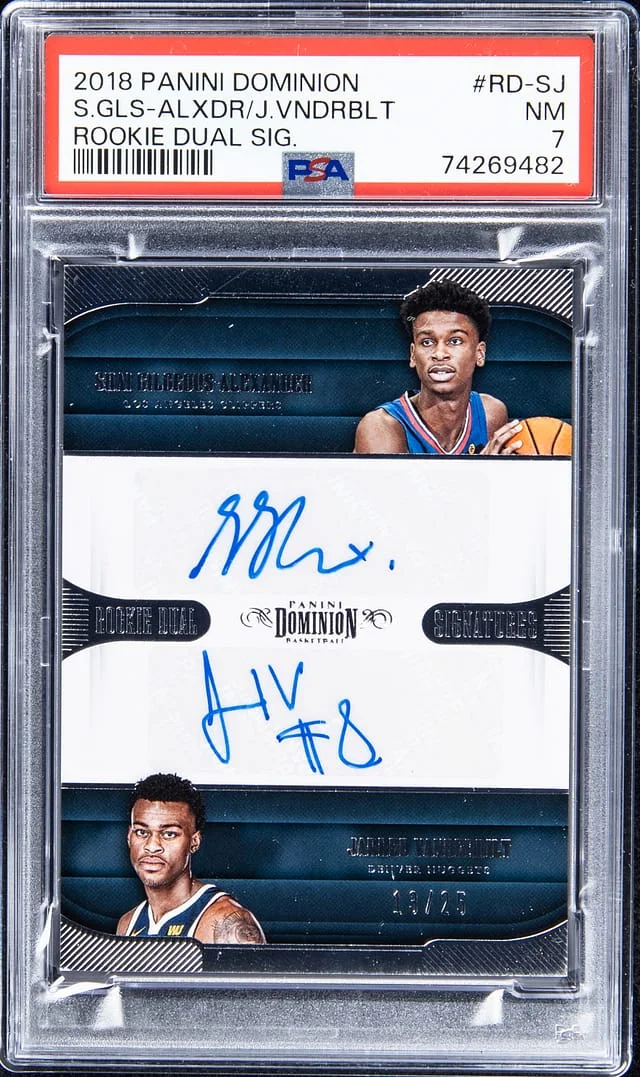 2018-19 Panini Shai Gilgeous-Alexander/Jarred Vanderbilt Dominion Dual Signatures #RD-SJ card image