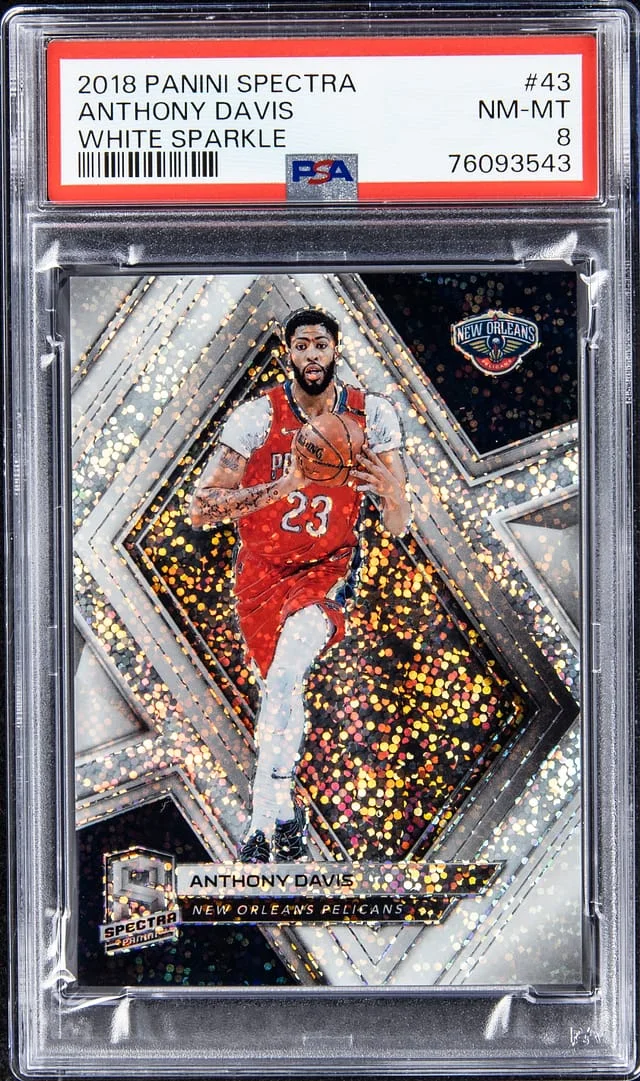 2018-19 Panini Spectra Anthony Davis White Sparkle #43 card image