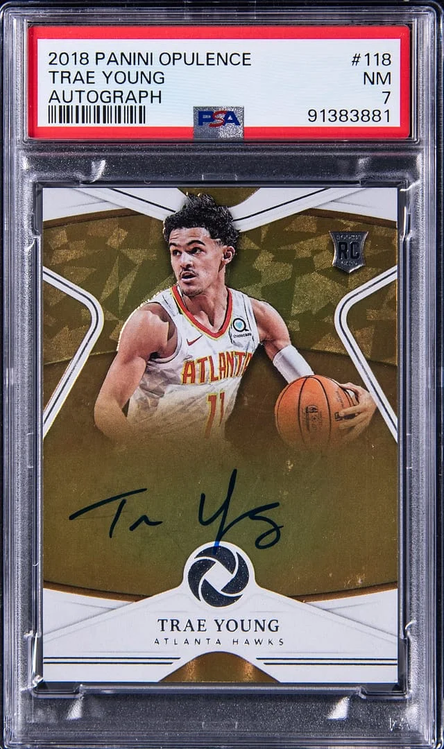 2018-19 Panini Trae Young Opulence Autograph #118 card image