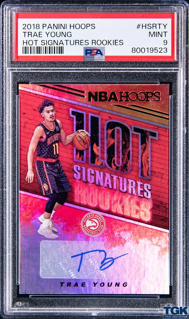 2018-19 Panini Trae Young NBA Hoops Hot Signatures Rookies #HSR-TY card image