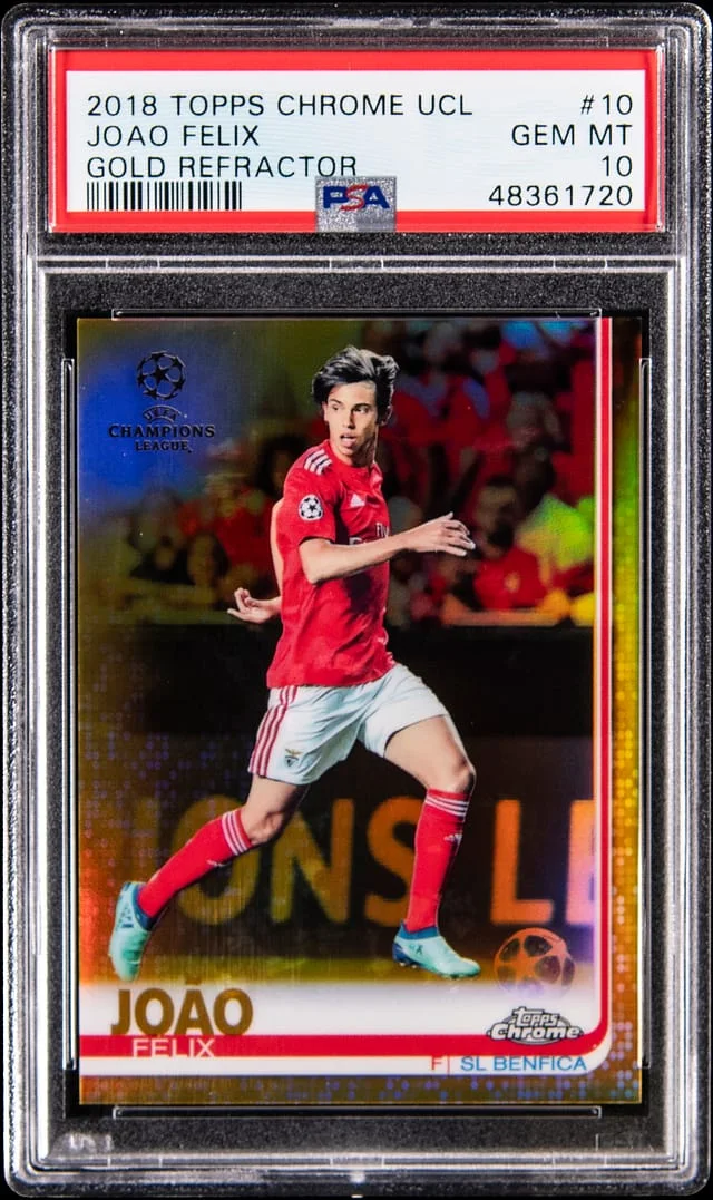 2018-19 Topps Chrome Joao Felix UCL Gold Refractor #10 card image