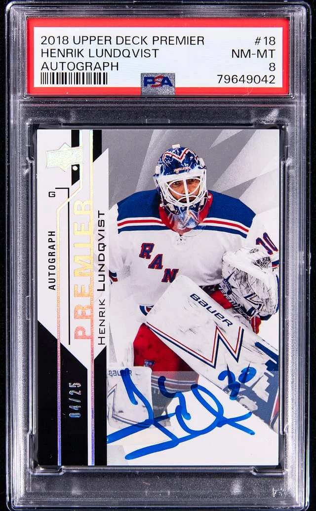 2018-19 Upper Deck Premier Henrik Lundqvist Autograph #18 card image