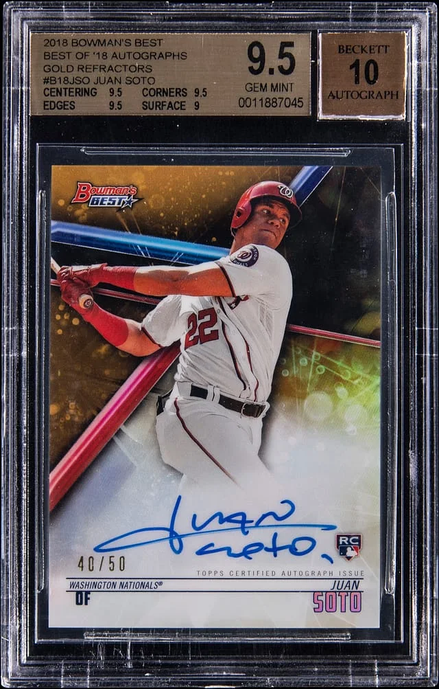 2018 Bowman Best Juan Soto Best Of 2018 Autographs Green #B18-JSO card image