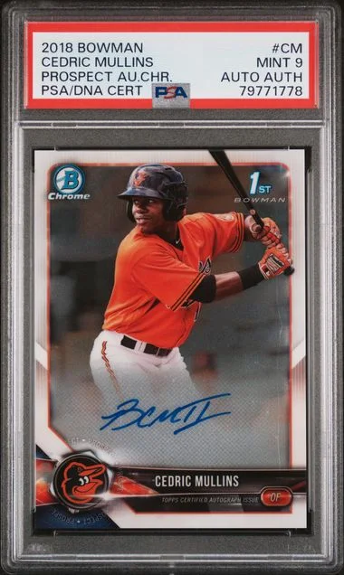 2018 Bowman Cedric Mullins Prospect Autographs Chrome #CM card image