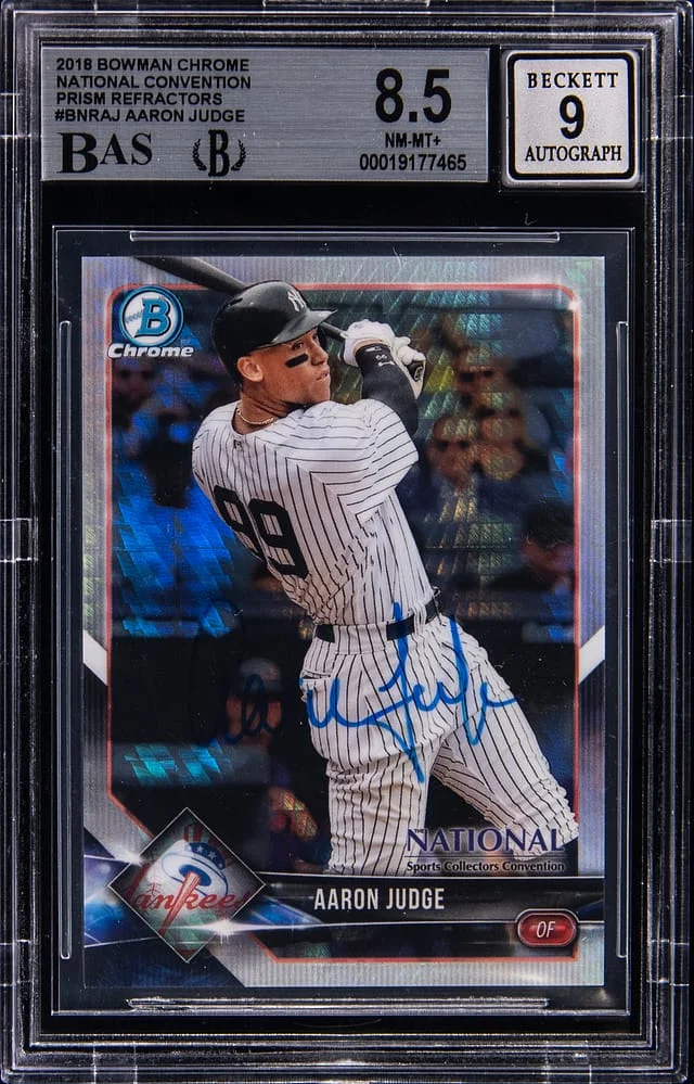 2018 Bowman Chrome Aaron Judge National Convention Prism Refractors #BNR-AJ card image