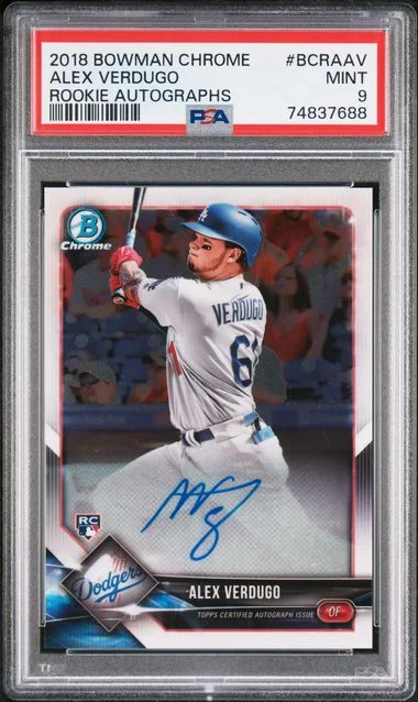 2018 Bowman Chrome Autographs Bcraav Alex Verdugo #no-number card image