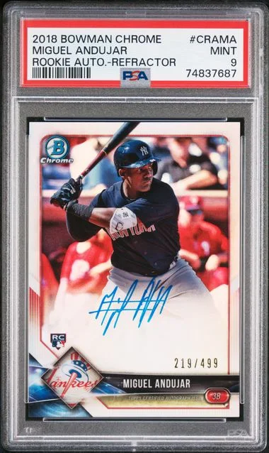 2018 Bowman Chrome Autographs Refractor Crama Miguel Andujar #no-number card image