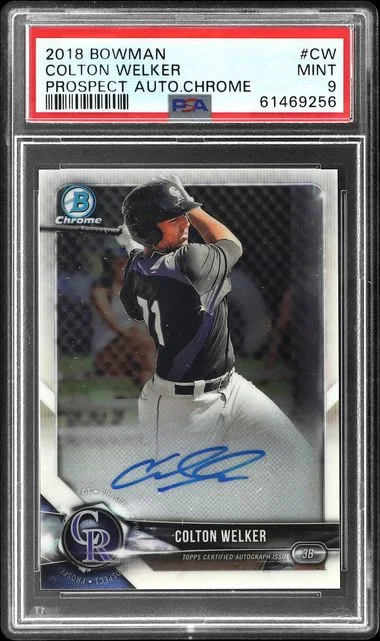 2018 Bowman Chrome Colton Welker Prospect Autograph #CPA-CW card image