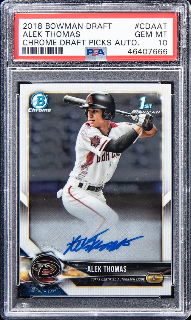 2018 Bowman Chrome Draft Alek Thomas Picks Autograph #CDA-AT card image