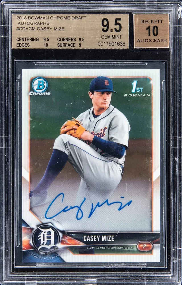 2018 Bowman Chrome Draft Casey Mize #CDA-CM card image
