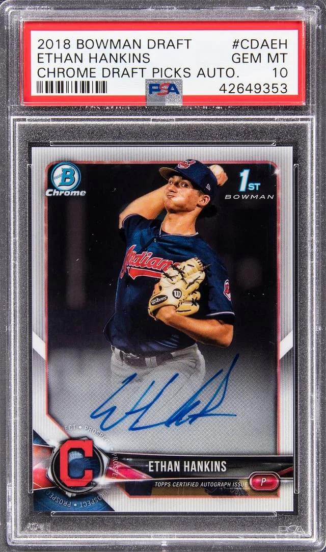 2018 Bowman Chrome Draft Ethan Hankins Picks Autograph #CDA-EH card image