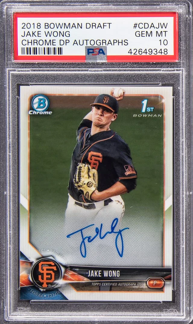 2018 Bowman Chrome Draft Jake Wong Picks Autograph #CDA-JW card image