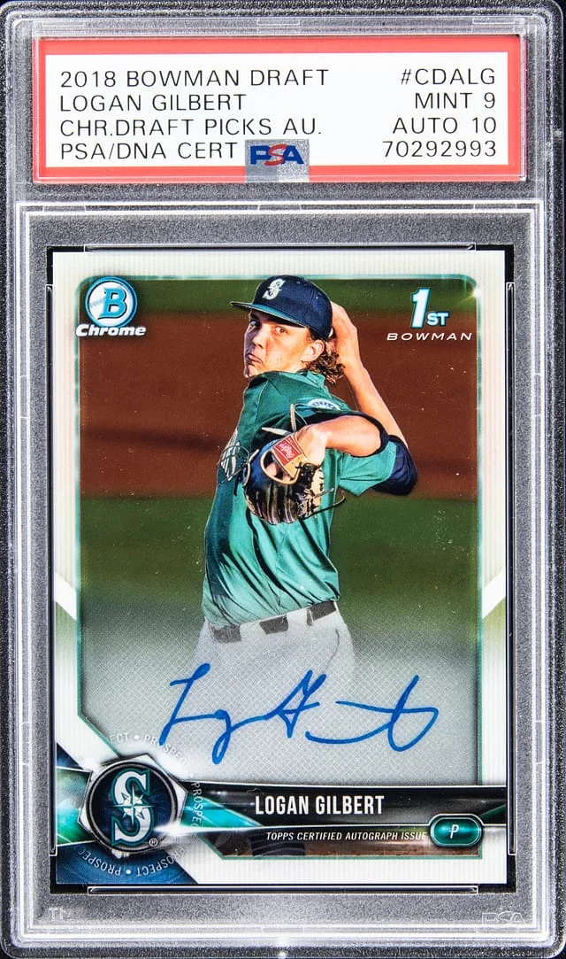2018 Bowman Chrome Draft Logan Gilbert Picks Autograph #CDALG card image
