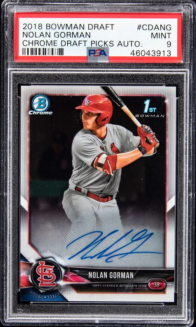 2018 Bowman Chrome Draft Nolan Gorman Picks Autographs #CDANG card image