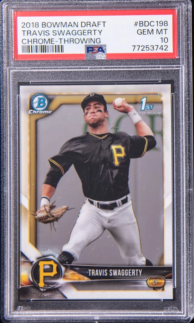 2018 Bowman Chrome Draft Travis Swaggerty Throwing #BDC198 card image