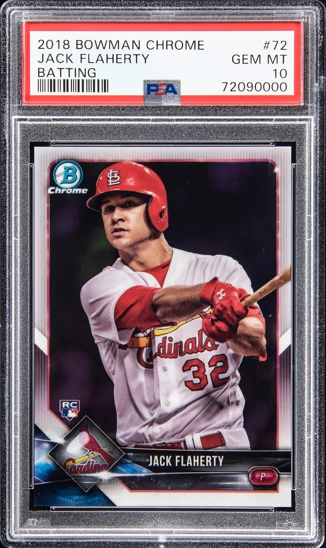 2018 Bowman Chrome Jack Flaherty Batting #72 card image