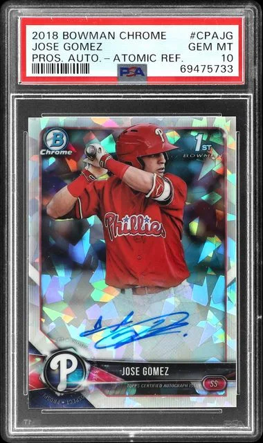 2018 Bowman Chrome Jose Gomez Prospect Autographs Atomic Refractor #CPA-JG card image