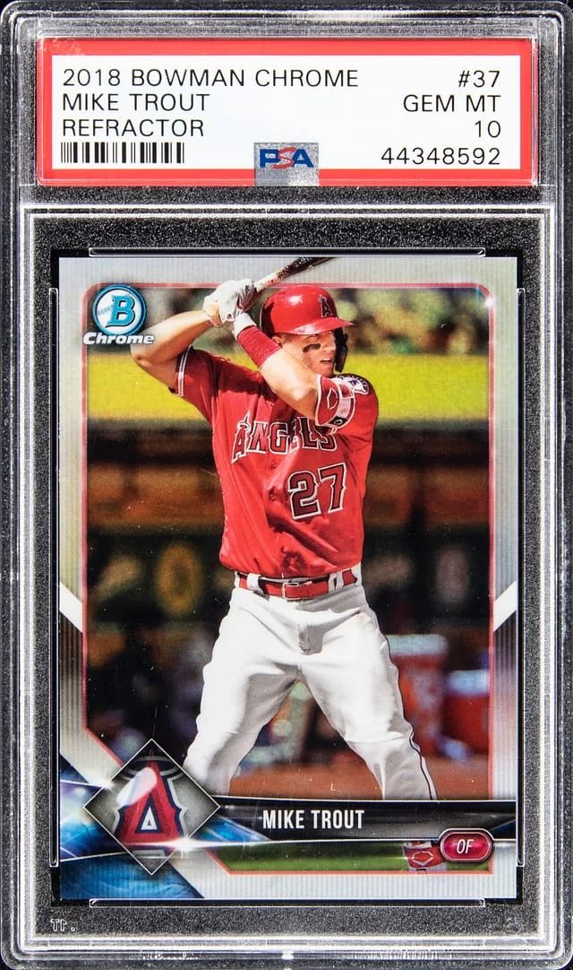 2018 Bowman Chrome Mike Trout Refractor #37 card image