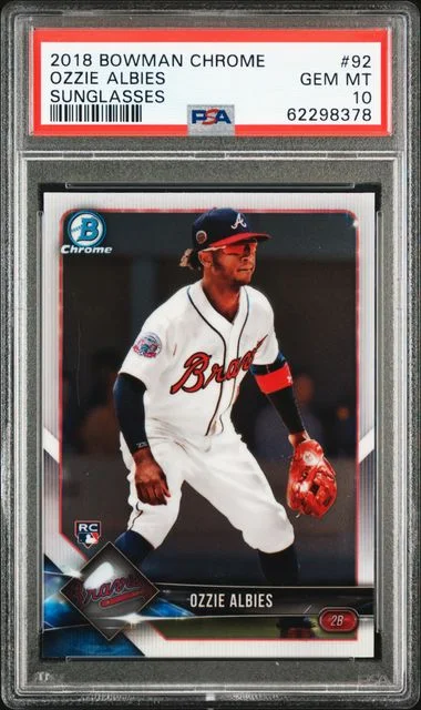 2018 Bowman Chrome Ozzie Albies Sunglasses #92 card image