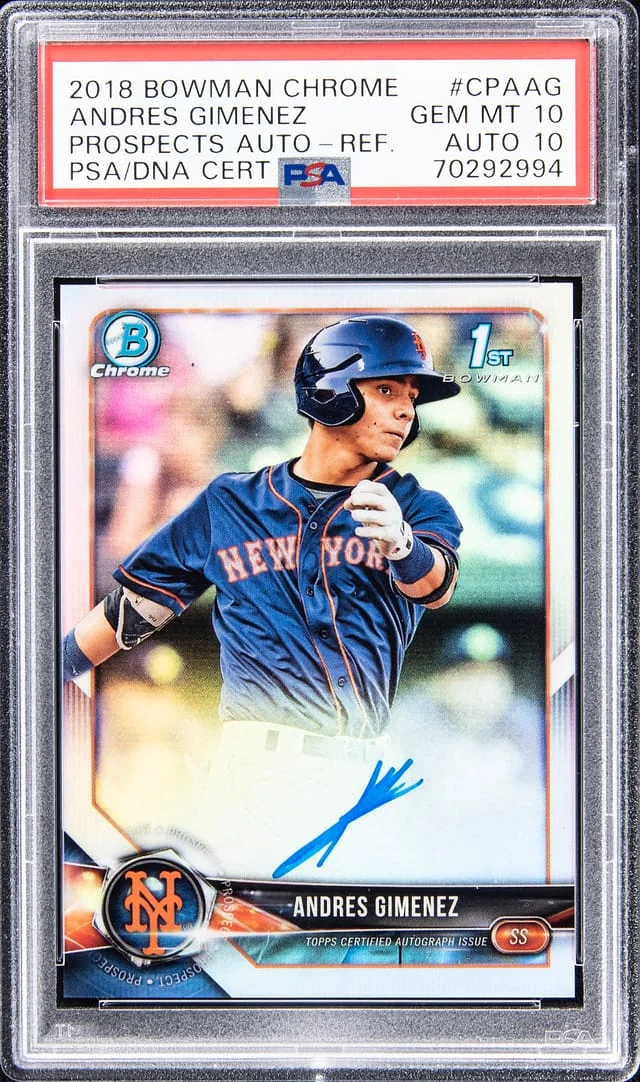 2018 Bowman Chrome Prospects Andres Gimenez Autograph Refractor #CPAAG card image