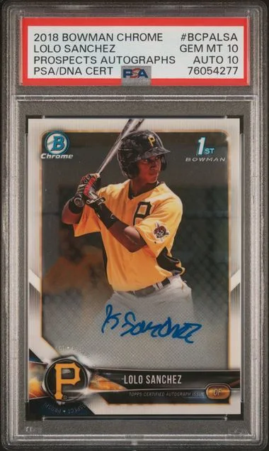 2018 Bowman Chrome Prospects Autographs Bcpalsa Lolo Sanchez #no-number card image
