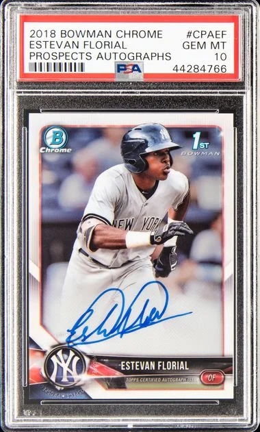 2018 Bowman Chrome Prospects Autographs Cpaef Estevan Florial #no-number card image